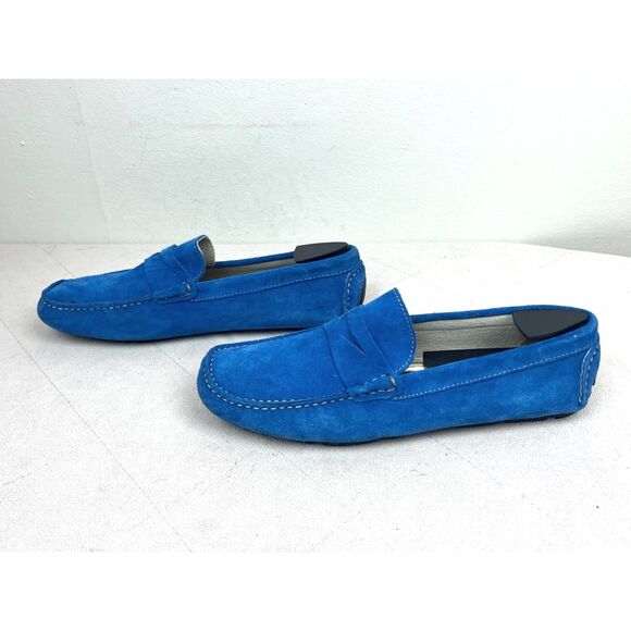 Eredi Pisano Blue Suede Driving Loafer Slip On Shoes   Mens Size EU44 US 11 - Picture 7 of 9